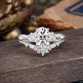 Elegant Oval Cut Lab Diamond Engagement Ring Set – 2PC